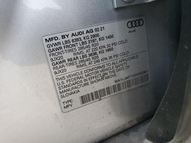 2021 AUDI Q7 PREMIUM - WA1LJAF72MD032641