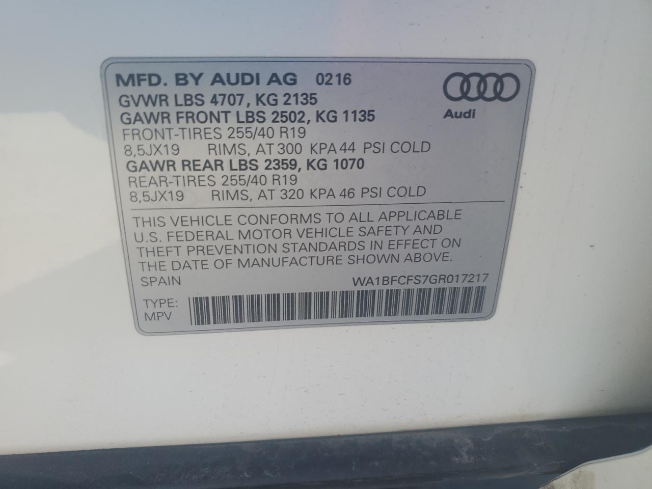 Lot #3028482916 2016 AUDI Q3 PREMIUM