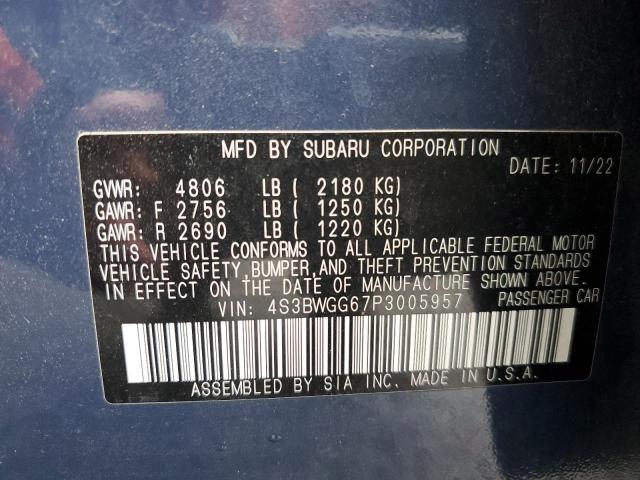 2023 SUBARU LEGACY SPO 4S3BWGG67P3005957