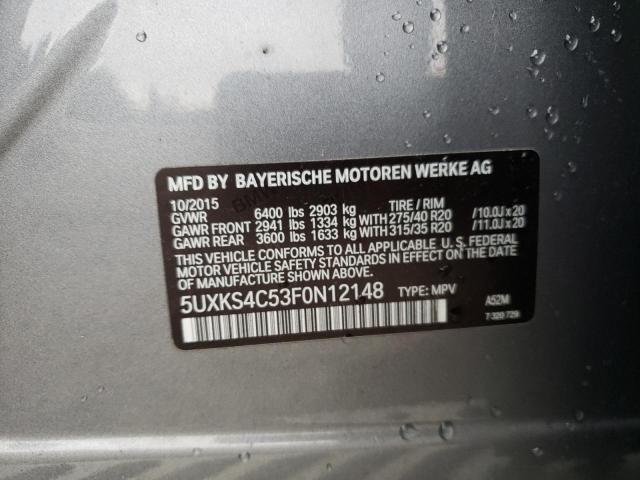 VIN 5UXKS4C53F0N12148 2015 BMW X5 no.12