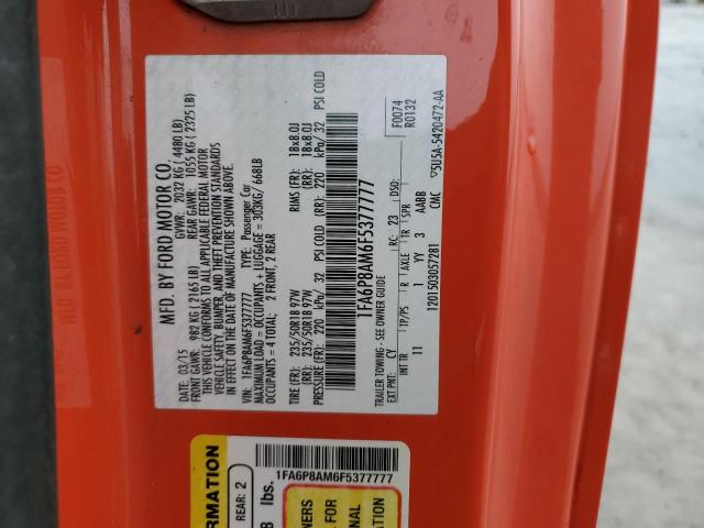 2015 FORD MUSTANG - 1FA6P8AM6F5377777