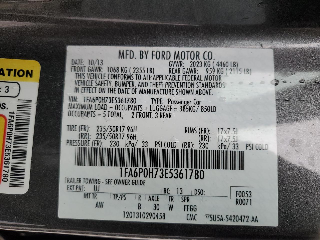 Lot #3044607243 2014 FORD FUSION SE