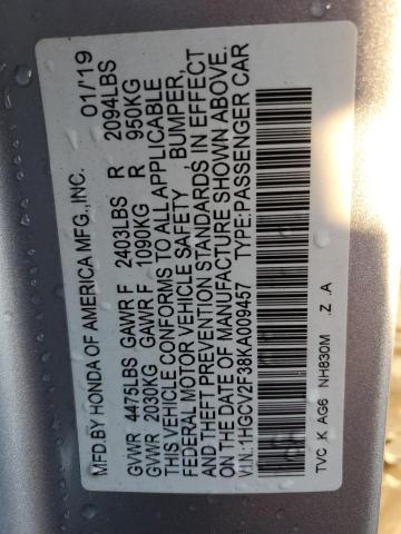 2019 HONDA ACCORD SPO - 1HGCV2F38KA009457