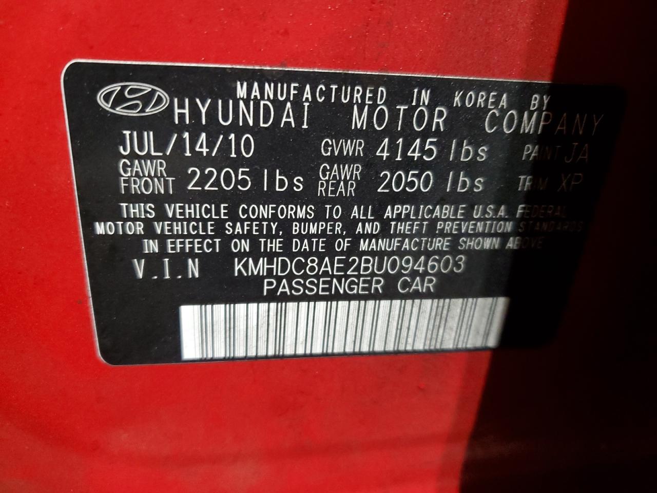 Lot #3034296077 2011 HYUNDAI ELANTRA TO