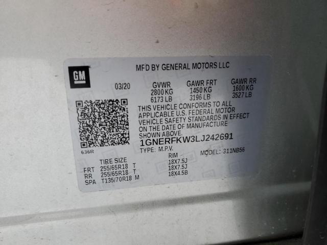 2020 CHEVROLET TRAVERSE L - 1GNERFKW3LJ242691