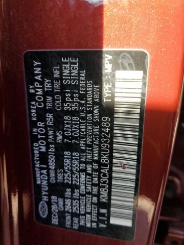 2019 HYUNDAI TUCSON LIM - KM8J3CAL8KU932489