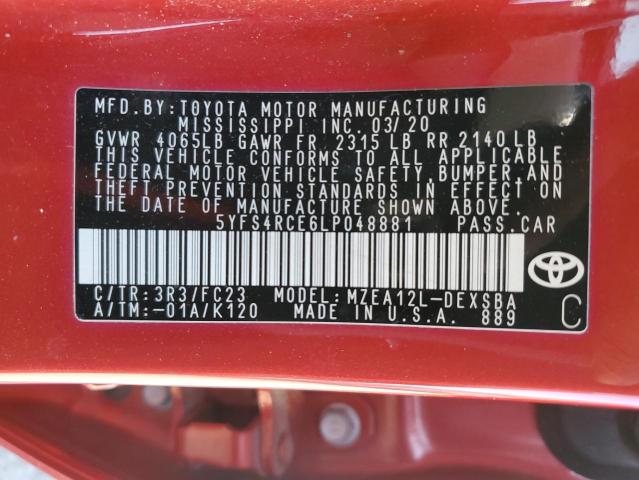 2020 TOYOTA COROLLA SE - 5YFS4RCE6LP048881