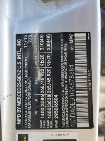 2016 MERCEDES-BENZ GLE 300D 4 4JGDA0EB1GA678684