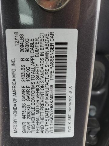 VIN 1HGCV2F9XKA005639 2019 HONDA ACCORD no.13