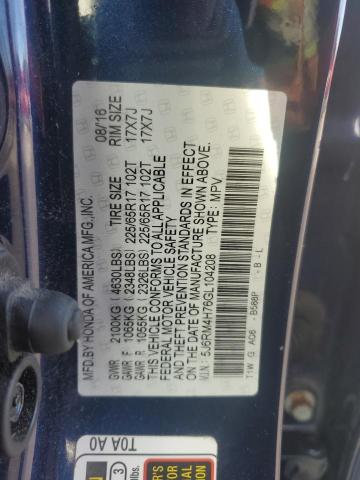 2016 HONDA CR-V EXL - 5J6RM4H76GL104208