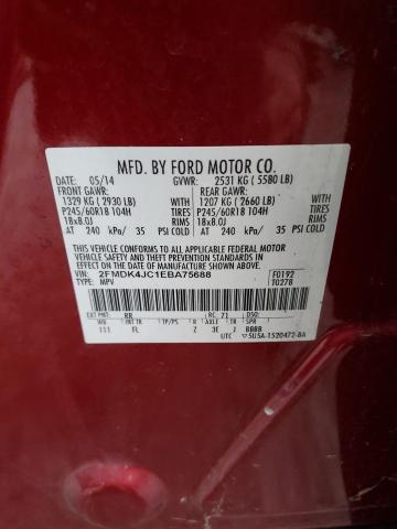 VIN 2FMDK4JC1EBA75688 2014 FORD EDGE no.13