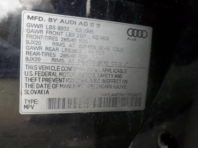 2017 AUDI Q7 PREMIUM - WA1LAAF74HD034977