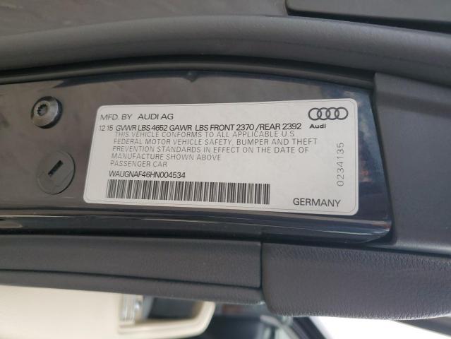 2017 AUDI A4 PREMIUM - WAUGNAF46HN004534