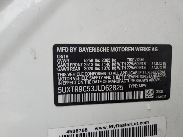 2018 BMW X3 XDRIVE3 - 5UXTR9C53JLD62825