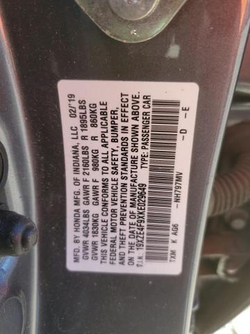 2019 HONDA INSIGHT TO 19XZE4F9XKE029649