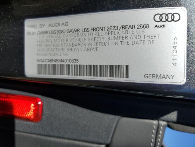 2021 AUDI S4 PRESTIG WAUC4BF45MA010835