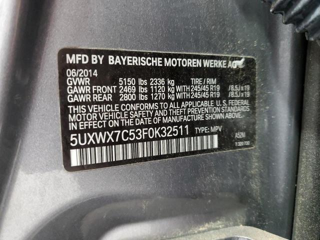 VIN 5UXWX7C53F0K32511 2015 BMW X3 no.13