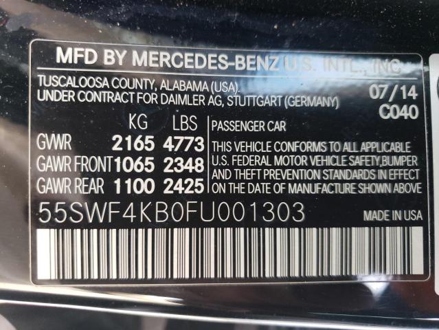 VIN 55SWF4KB0FU001303 2015 MERCEDES-BENZ C-CLASS no.12