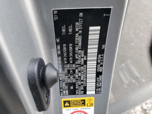 2019 TOYOTA HIGHLANDER - 5TDYZRFH7KS307630