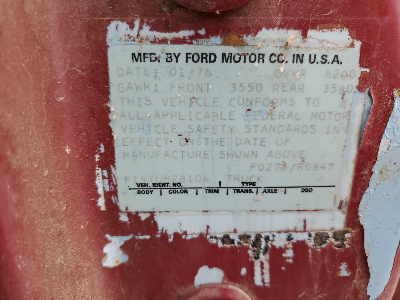 Lot #3041760407 1976 FORD OTHER