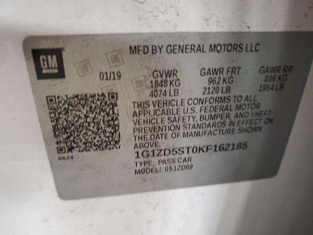 2019 CHEVROLET MALIBU LT - 1G1ZD5ST0KF162185