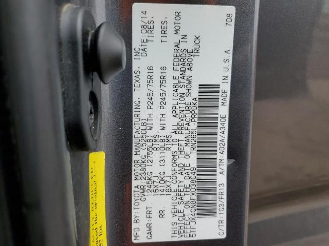 2015 TOYOTA TACOMA PRE 5TFJX4GN8FX038049