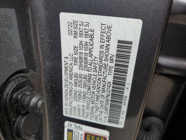 2022 HONDA CR-V EXL - 5J6RT6H87NL021424