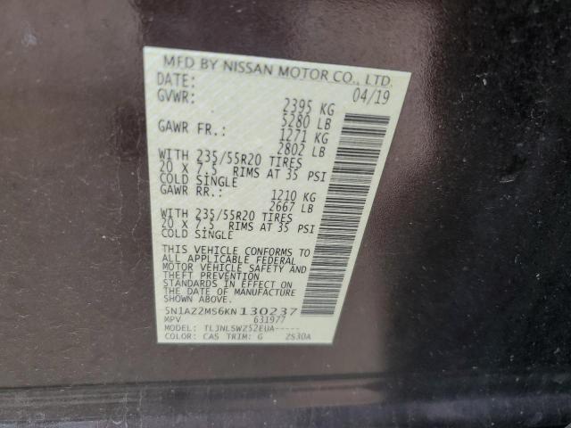 2019 NISSAN MURANO S - 5N1AZ2MS6KN130237