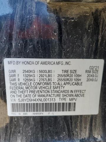 2022 ACURA MDX TECHNO - 5J8YD9H4XNL001313