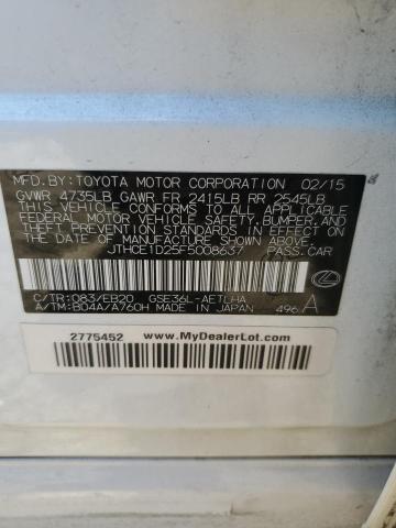 2015 LEXUS IS 350 JTHCE1D25F5008637