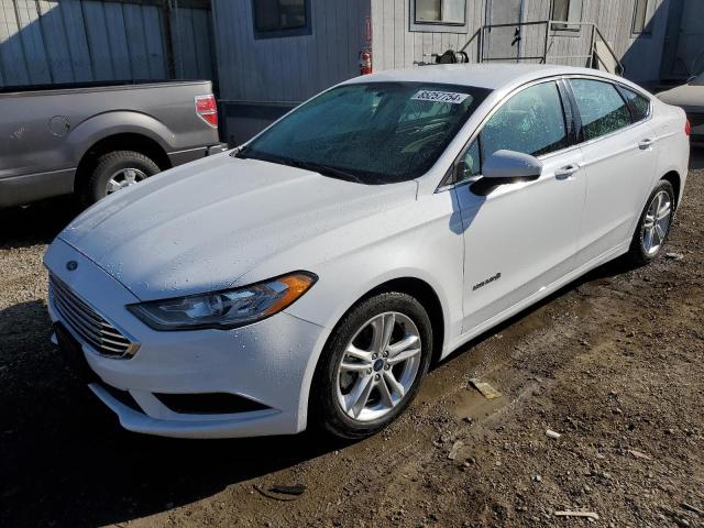 FORD FUSION S H 2018 white  hybrid engine 3FA6P0UU3JR225541 photo #1