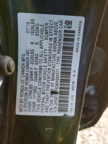 2019 HONDA CIVIC LX - 2HGFC2F63KH584371