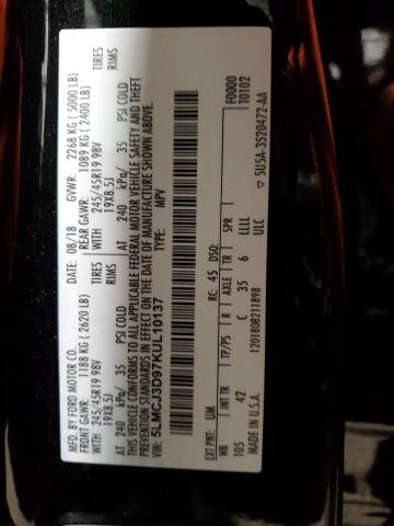 2019 LINCOLN MKC RESERV 5LMCJ3D97KUL10137