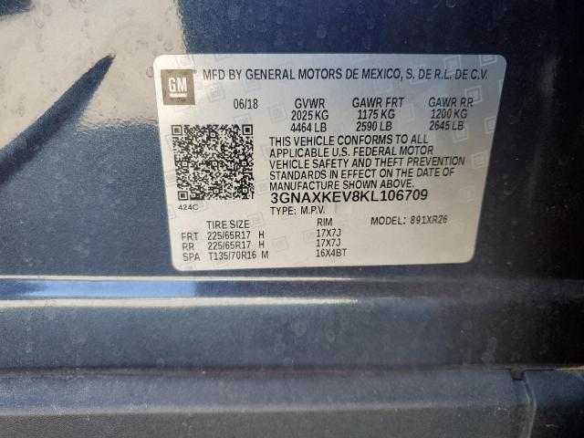 2019 CHEVROLET EQUINOX LT - 3GNAXKEV8KL106709