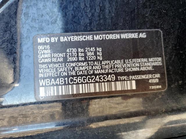 2016 BMW 435 I GRAN WBA4B1C56GG243349