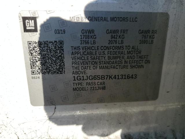 2019 CHEVROLET SONIC - 1G1JG6SB7K4131643