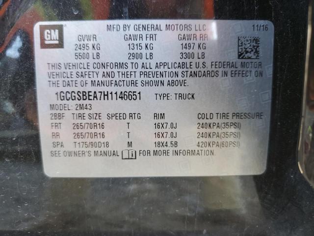 2017 CHEVROLET COLORADO - 1GCGSBEA7H1146651