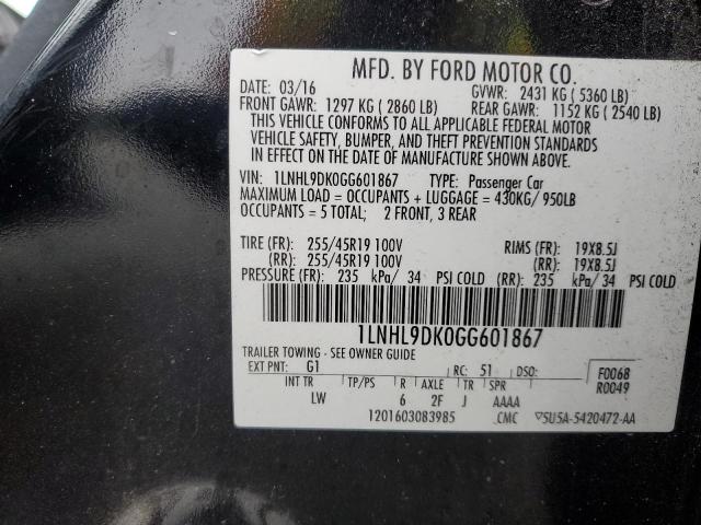 2016 LINCOLN MKS 1LNHL9DK0GG601867
