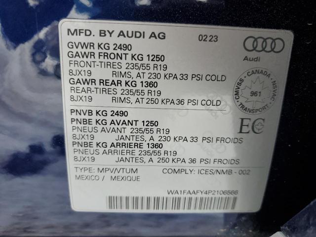 2023 AUDI Q5 PRESTIG WA1FAAFY4P2106566