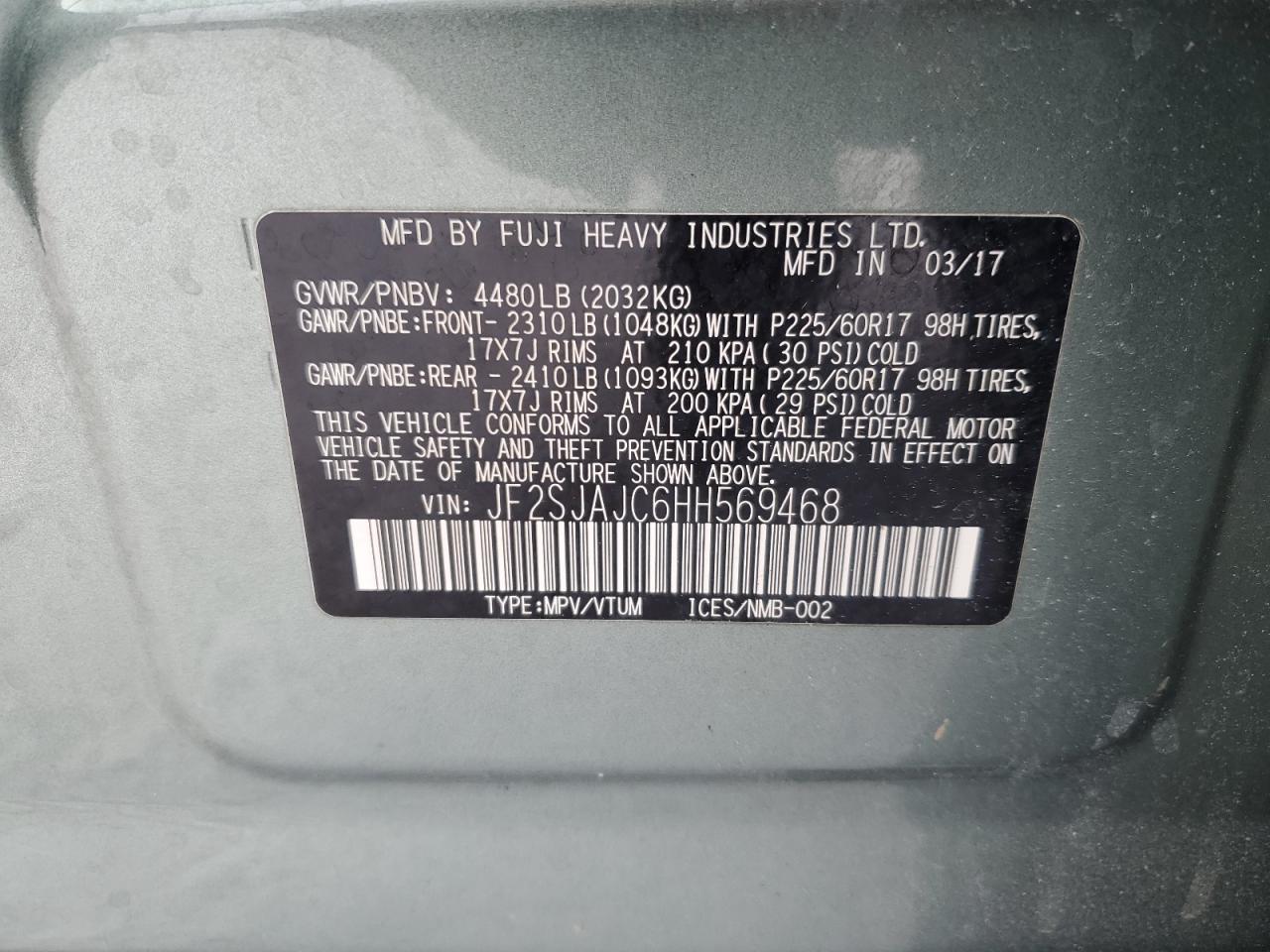 Lot #3045574719 2017 SUBARU FORESTER 2