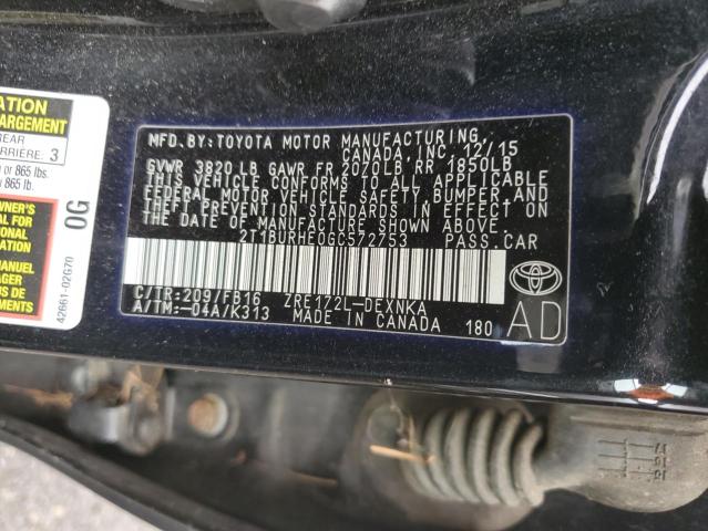 2016 TOYOTA COROLLA L - 2T1BURHE0GC572753