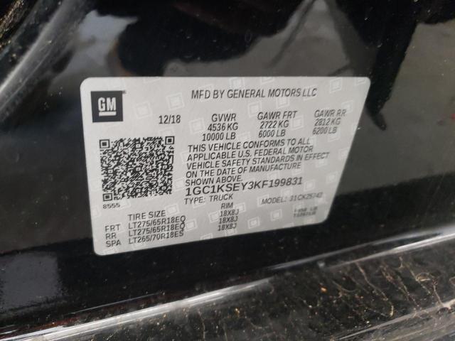 2019 CHEVROLET SILVERADO - 1GC1KSEY3KF199831