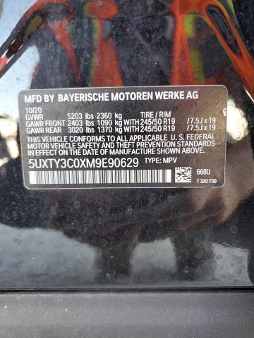 VIN 5UXTY3C0XM9E90629 2021 BMW X3 no.14