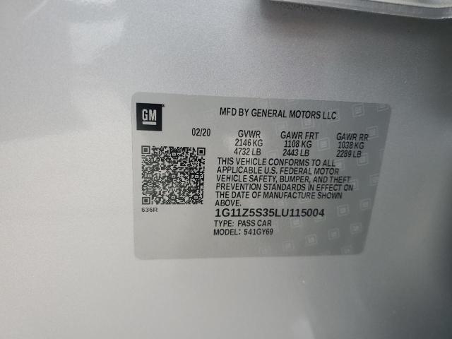 2020 CHEVROLET IMPALA LT - 1G11Z5S35LU115004