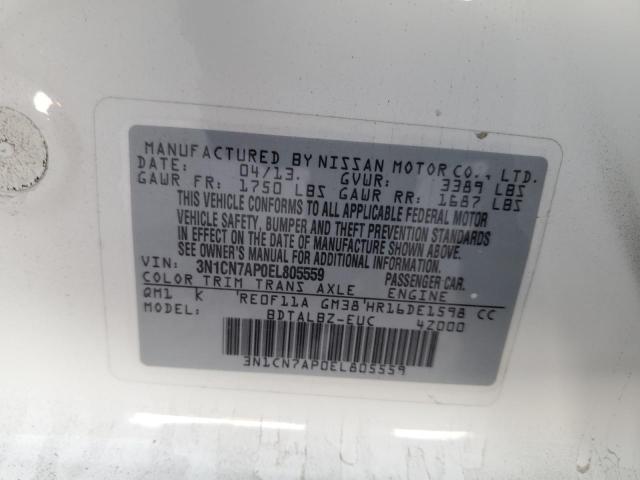 VIN 3N1CN7AP0EL805559 2014 NISSAN VERSA no.13