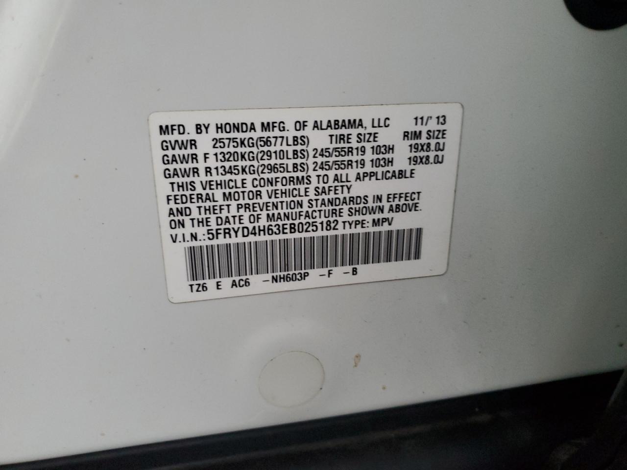 Lot #3030636115 2014 ACURA MDX TECHNO