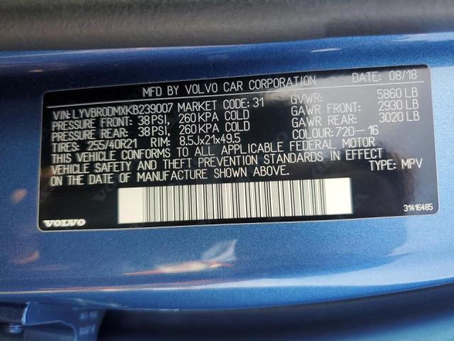 2019 VOLVO XC60 T8 R- LYVBR0DMXKB239007