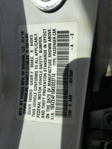 2019 HONDA INSIGHT LX 19XZE4F16KE023714