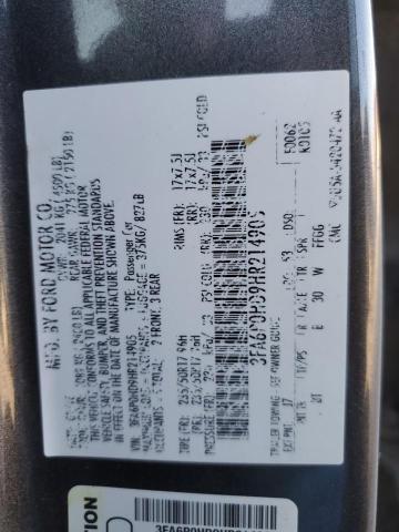 2017 FORD FUSION SE - 3FA6P0HD9HR214905