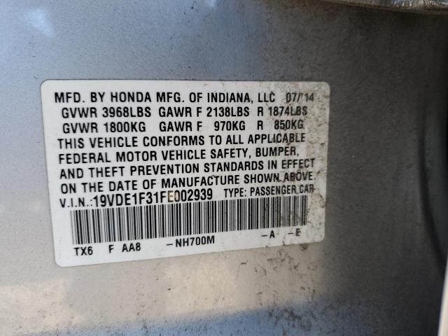 2015 ACURA ILX 20 19VDE1F31FE002939